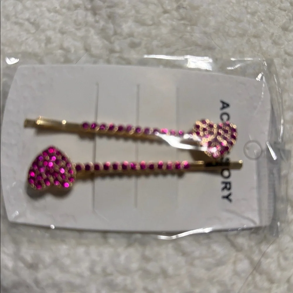 Heart Rhinestone Hair Clips Set - Picture 12 of 15